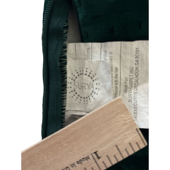 Plush Dark Green Pillow Covers 17"x17" By Surya Decorative Throw Cushion Emerald - Picture 4 of 5